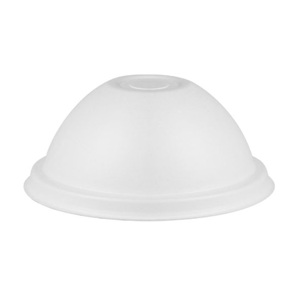 Vegware Nourish Moulded Fibre Cold Cup Dome Lids with Hole 89-Series (1000 Pack)