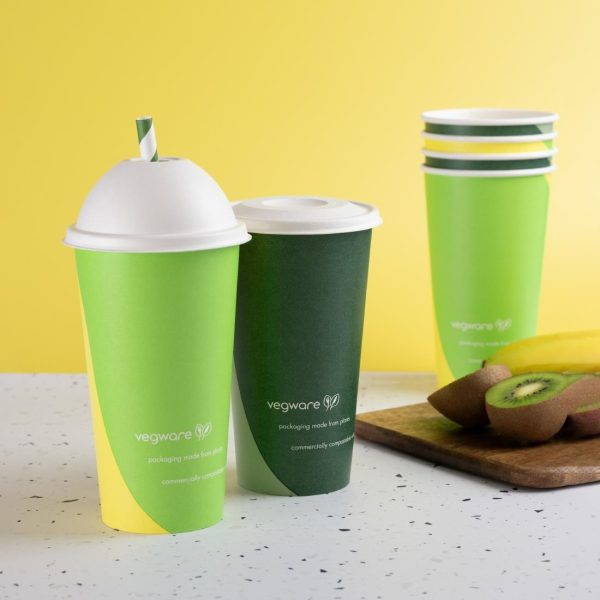 Vegware Nourish Moulded Fibre Cold Cup Dome Lids with Hole 89-Series (1000 Pack) - Image 4