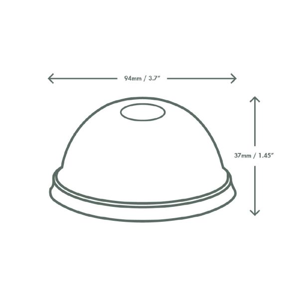 Vegware Nourish Moulded Fibre Cold Cup Dome Lids with Hole 89-Series (1000 Pack) - Image 5