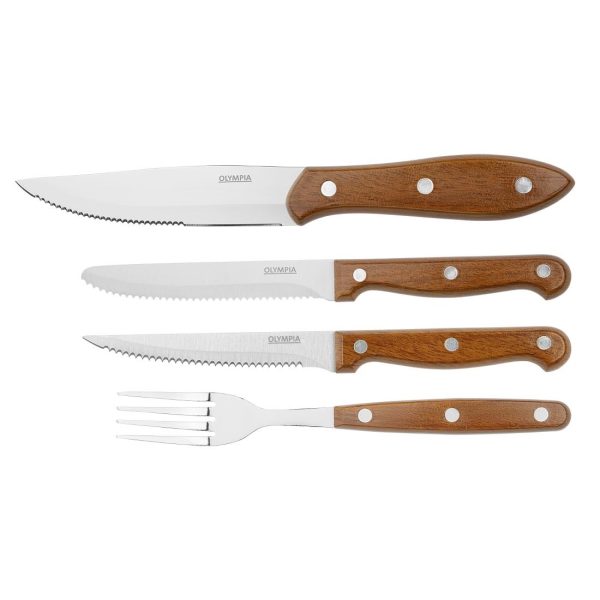 Olympia Steak Knives with PP Wood Effect Handles (12 Pack) - Image 4
