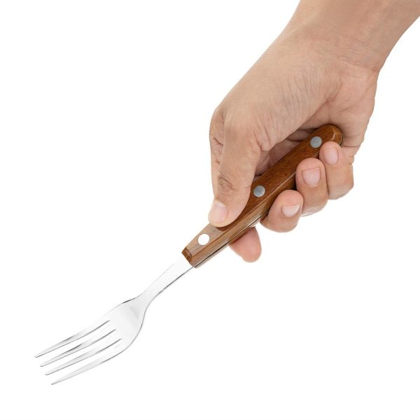 Olympia Steak Forks with PP Wood Effect Handles (12 Pack) - Image 3