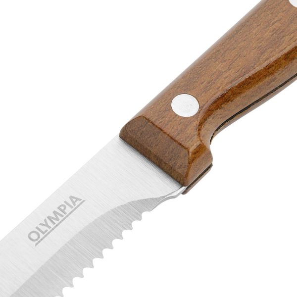 Olympia Rounded Steak Knives with PP Wood Effect Handles (12 Pack) - Image 2