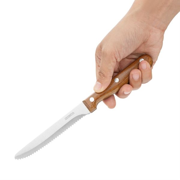 Olympia Rounded Steak Knives with PP Wood Effect Handles (12 Pack) - Image 3