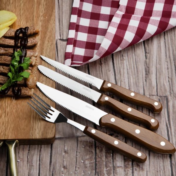 Olympia Rounded Steak Knives with PP Wood Effect Handles (12 Pack) - Image 5