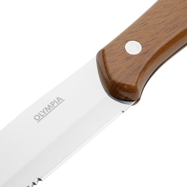 Olympia Jumbo Steak Knives with PP Wood Effect Handles (12 Pack) - Image 2