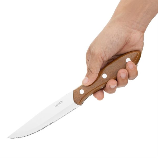 Olympia Jumbo Steak Knives with PP Wood Effect Handles (12 Pack) - Image 3