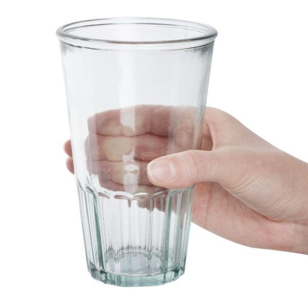 Olympia Recycled Glass Fluted Hi Ball Tumblers 500ml (6 Pack) - Image 5