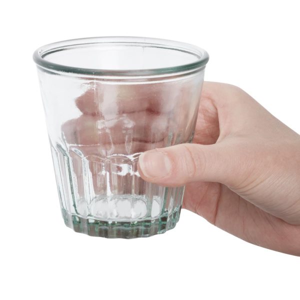 Olympia Recycled Glass Fluted Rocks Tumblers 250ml (6 Pack) - Image 5
