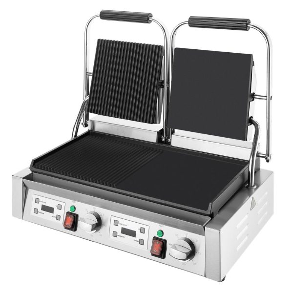 Buffalo Double Contact Grill Flat Left/Ribbed Right plate - Image 5