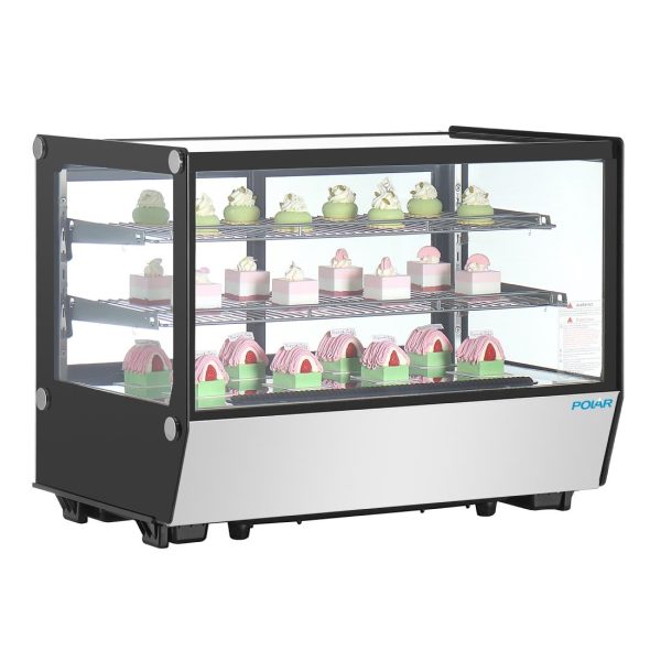 Polar G-Series Countertop Display Fridge Black Square Glass 160Ltr - Image 3