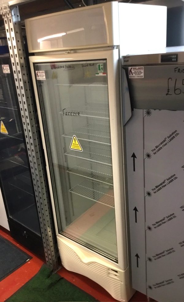 Upright Display Freezer White External Light 6 shelves