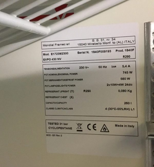 Upright Display Freezer White External Light 6 shelves - Image 4