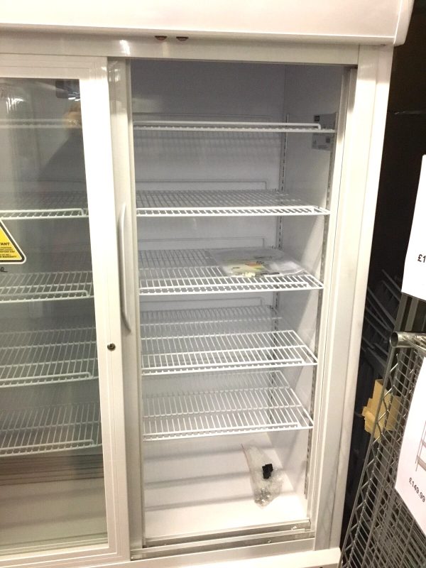 POLAR Upright Double Sliding Glass Door Display Fridge - Image 3