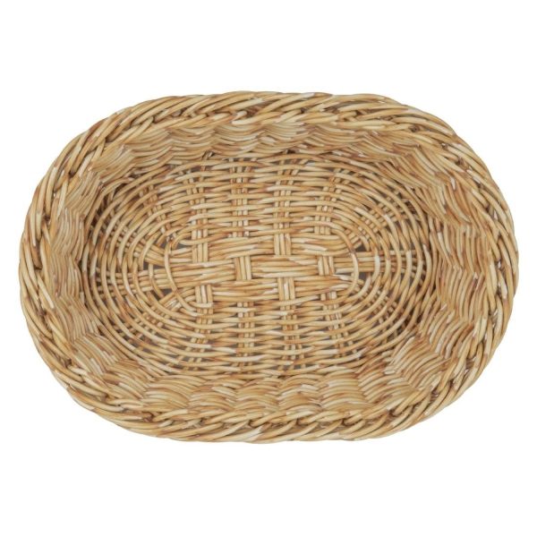 Olympia Polywicker Oval Basket Light Brown 240x170xmm - Image 3