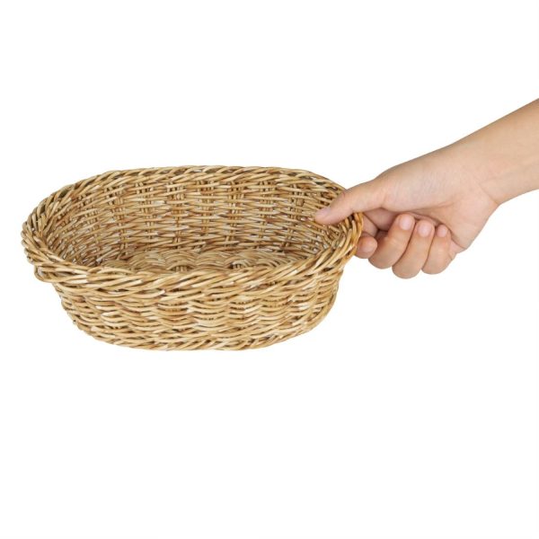 Olympia Polywicker Oval Basket Light Brown 240x170xmm - Image 5