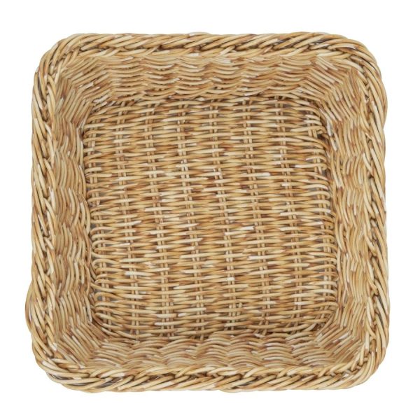 Olympia Polywicker Square Basket Light Brown 230x230mm - Image 3