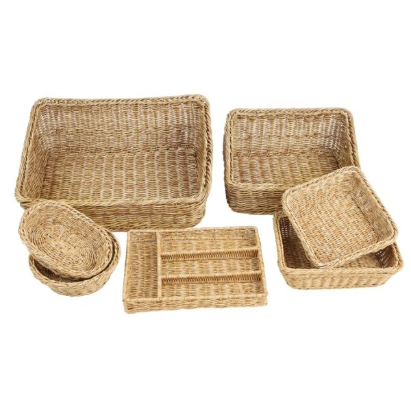 Olympia Polywicker Rectangular Display Basket Light Brown 360x300mm - Image 4