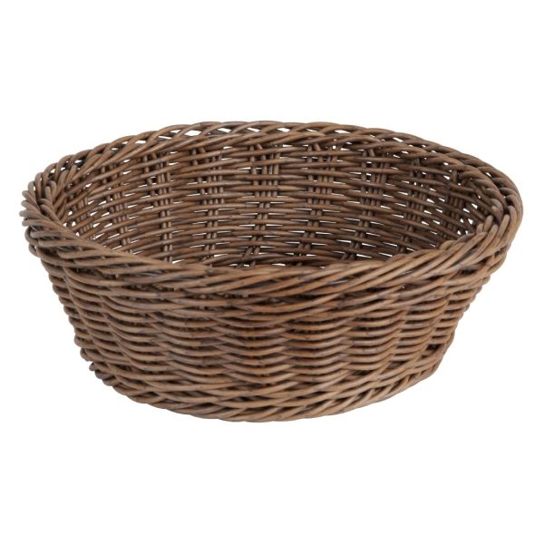Olympia Polywicker Round Basket Dark Brown 220mm - Image 2