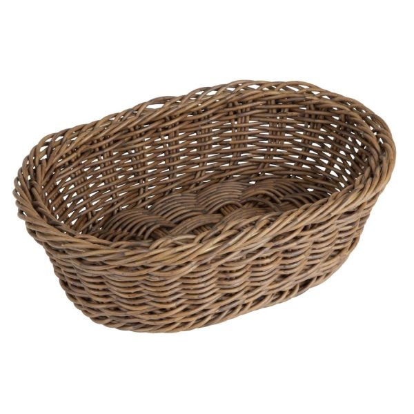 Olympia Polywicker Oval Basket Dark Brown 240x170xmm - Image 2