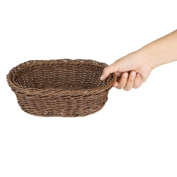 Olympia Polywicker Oval Basket Dark Brown 240x170xmm - Image 5