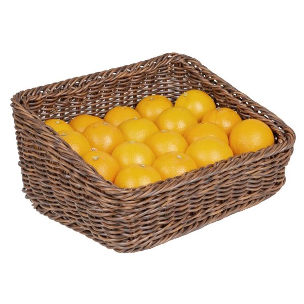 Olympia Polywicker Rectangular Display Basket Dark Brown 360x300mm - Image 7