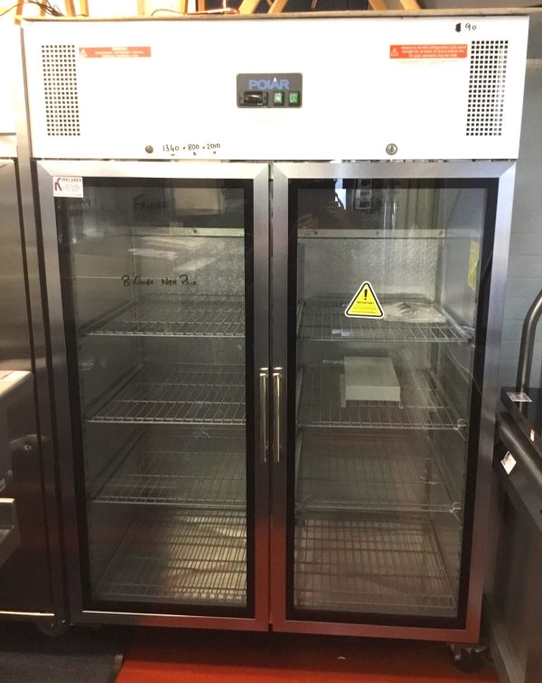 POLAR Upright Double Glass Door Display Fridge 1200Lt
