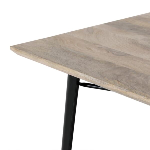 Bolero Bistro Dining Table Mango Wood Top Black Frame 1450mm - Image 4