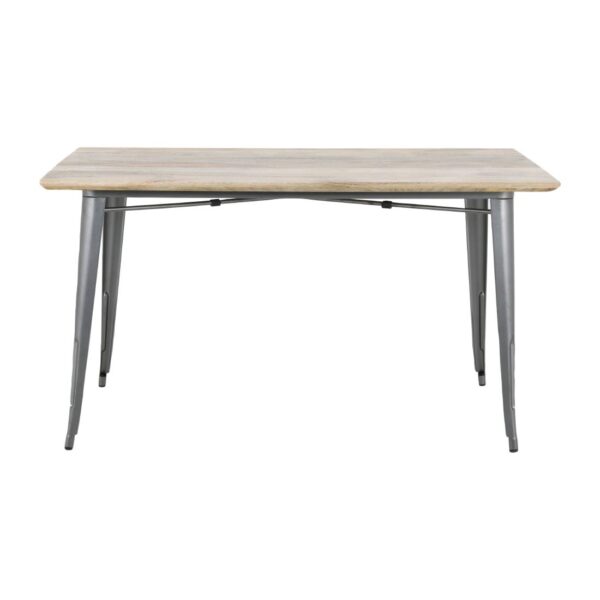 Bolero Bistro Dining Table Mango Wood Top Gunmetal Frame 1450mm