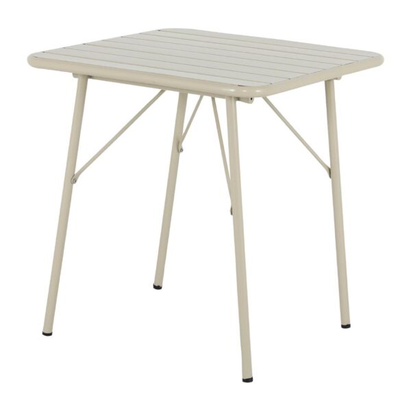Bolero Amalfi Square Slatted Steel Folding Table Taupe 700mm