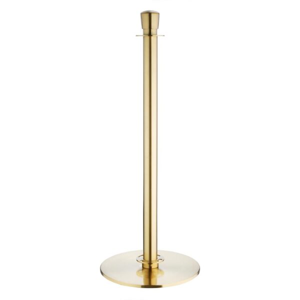 Bolero Flat Base Barrier Banner Posts Brushed Brass (2 Pack)