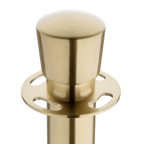Bolero Flat Base Barrier Banner Posts Brushed Brass (2 Pack) - Image 3