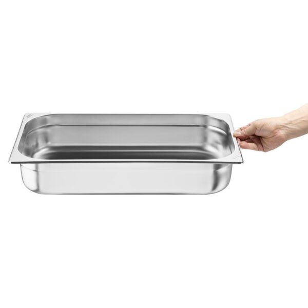 Nisbets Essentials Stainless Steel Gastronorm Tray 1/1 100mm (Pack 3) - Image 5
