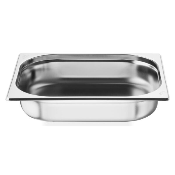 Nisbets Essentials Stainless Steel 1/2 Gastronorm Tray 65mm (Pack 3) - Image 2