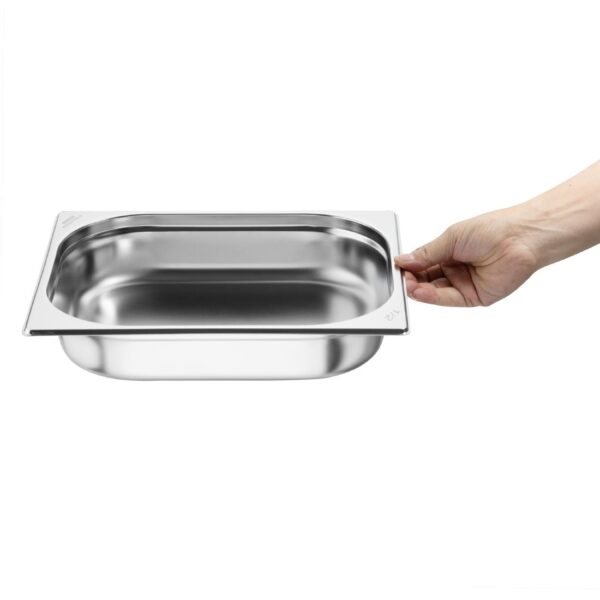 Nisbets Essentials Stainless Steel 1/2 Gastronorm Tray 65mm (Pack 3) - Image 5