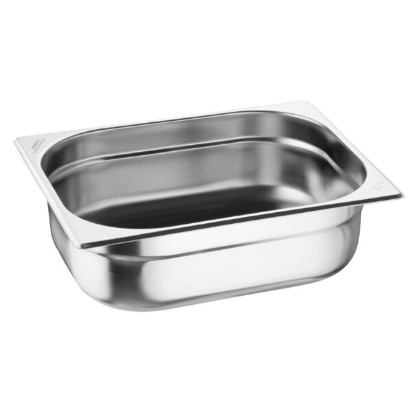 Nisbets Essentials Stainless Steel 1/2  Gastronorm Tray 100mm (Pack 3)