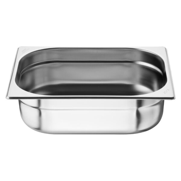 Nisbets Essentials Stainless Steel 1/2  Gastronorm Tray 100mm (Pack 3) - Image 2