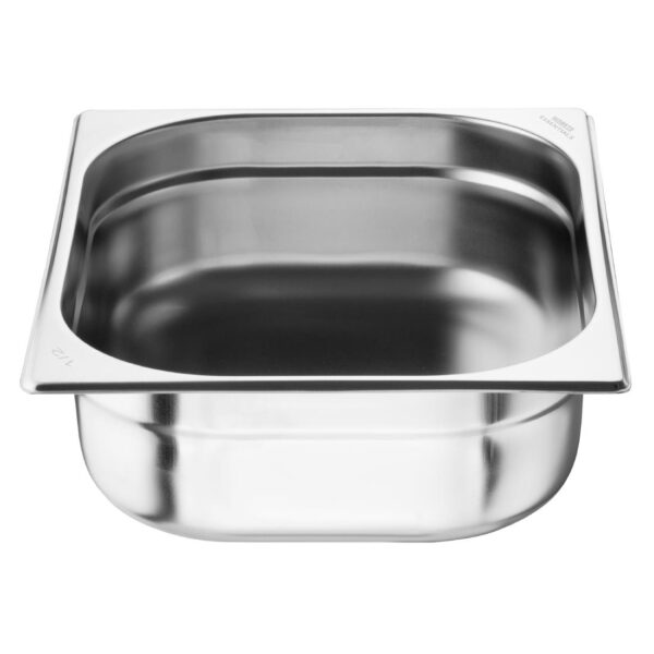 Nisbets Essentials Stainless Steel 1/2  Gastronorm Tray 100mm (Pack 3) - Image 3