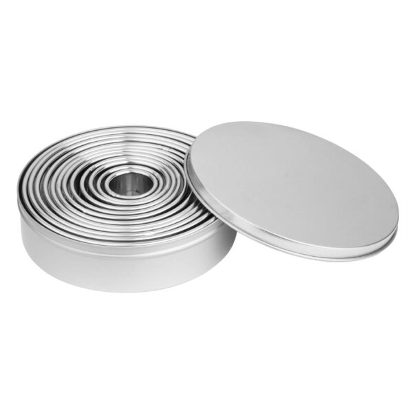 Vogue Stainless Steel Round Plain Cutters (Pack 12)