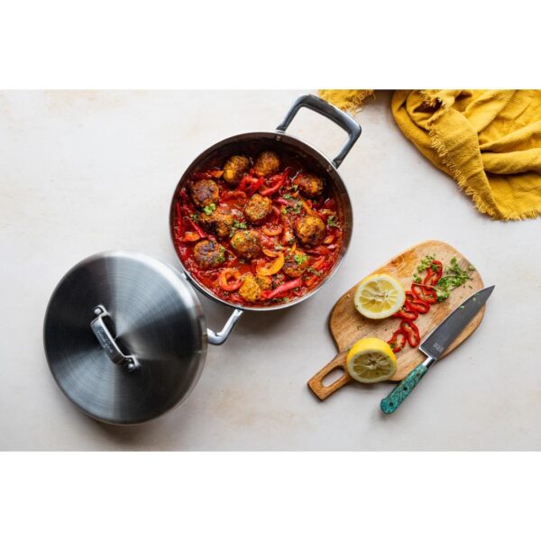 Samuel Groves Urban St/St Tri-Ply Chefs Pan with Domed Lid 30cm - Image 3