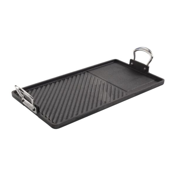 Britannia Cast Iron Double Burner Griddle Pan 45x25cm