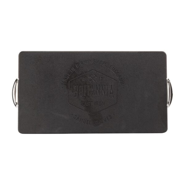 Britannia Cast Iron Double Burner Griddle Pan 45x25cm - Image 5