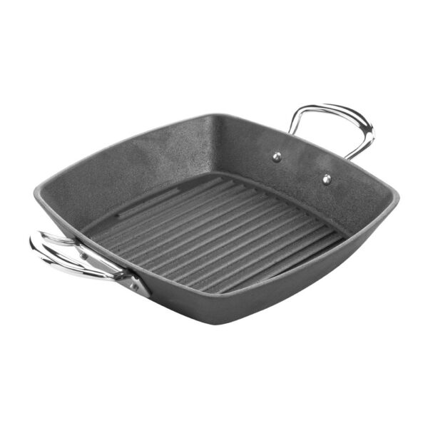 Britannia Cast Iron Double Handle Square Grill Pan 26cm