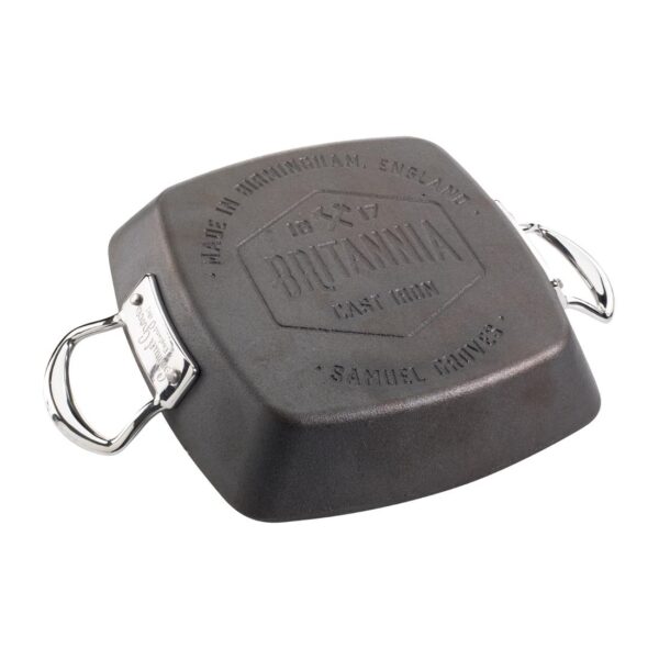 Britannia Cast Iron Double Handle Square Grill Pan 26cm - Image 4