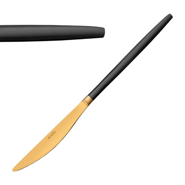 Amefa Soprano Table Knives Black & Gold (12 Pack)