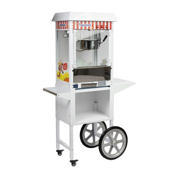 Haxro HX8837 Popcorn Machine and Cart White - Image 3