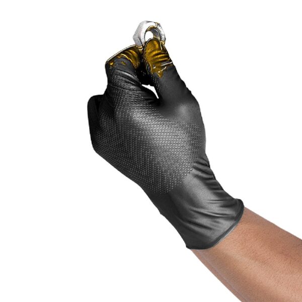 Grippaz HD Nitrile Powder-Free Disposable Gloves Black (50 Pack) - Image 2