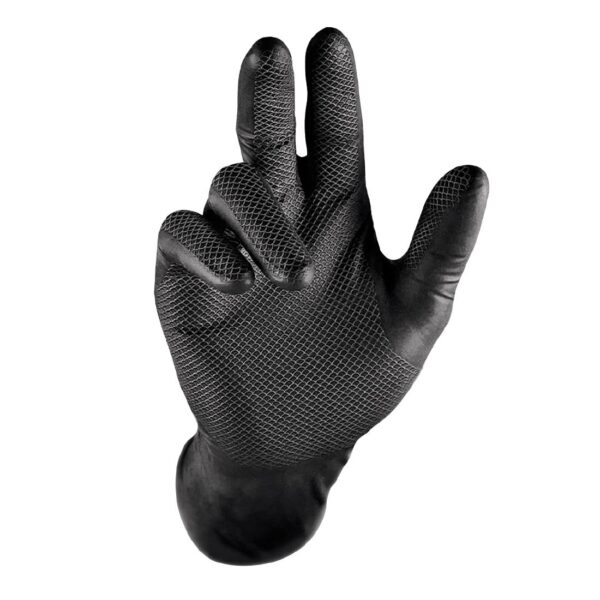 Grippaz HD Nitrile Powder-Free Disposable Gloves Black (50 Pack)