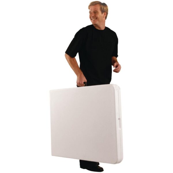 Bolero Rectangular Centre Folding Table 6ft White - Image 6