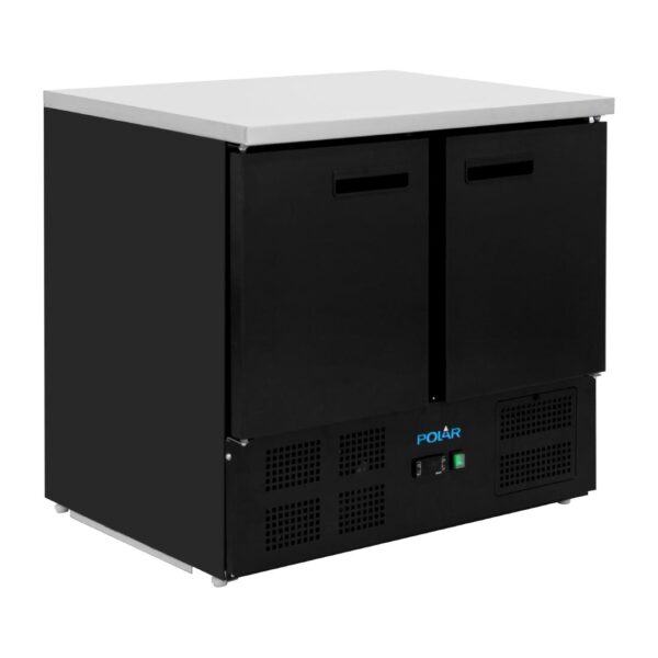 Polar G-Series Double Door Counter Fridge Black 257Ltr