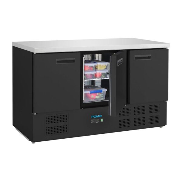 Polar G-Series Triple Door Counter Fridge Black 400Ltr - Image 3